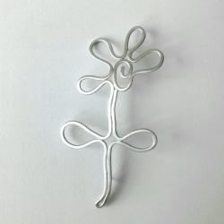 Grote zilveren bloembroche. 