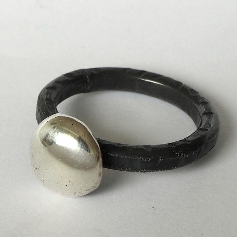 Zilveren ring. 